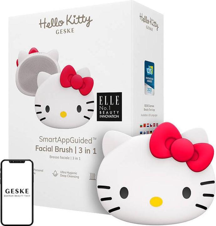 Productafbeelding Konjac Sponge Szczoteczka do czyszczenia twarzy 3w1 Geske z Aplikacją (Hello Kitty starlight)