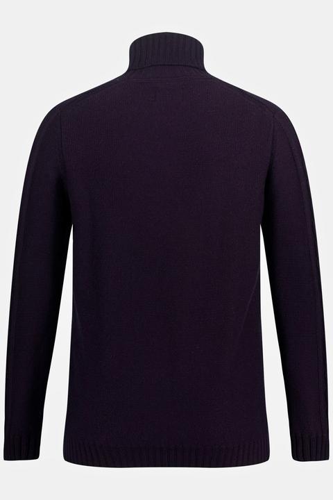 Produktbild JP1880 Rollkragenpullover, Wollmix, vorne Zopfmuster (4XL)