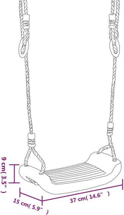 Actual product image vidaXL Swing Seats 2 Pcs with Climbing Stones Blue Polyethene