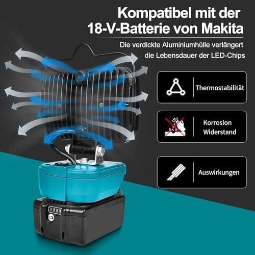 Actual product image ‎Edtran Kabellose LED Arbeitsleuchte (6600 lm)