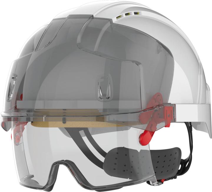 Actual product image Safety helmet with twist lock EVO VISTAlens with goggles white (One size)