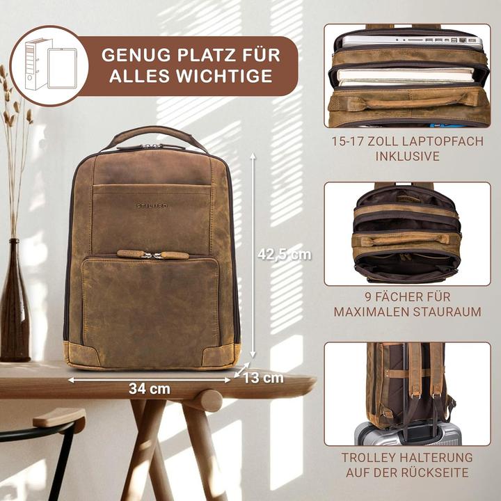 Produktbild Stilord XL Leder-Businessrucksack Harlow