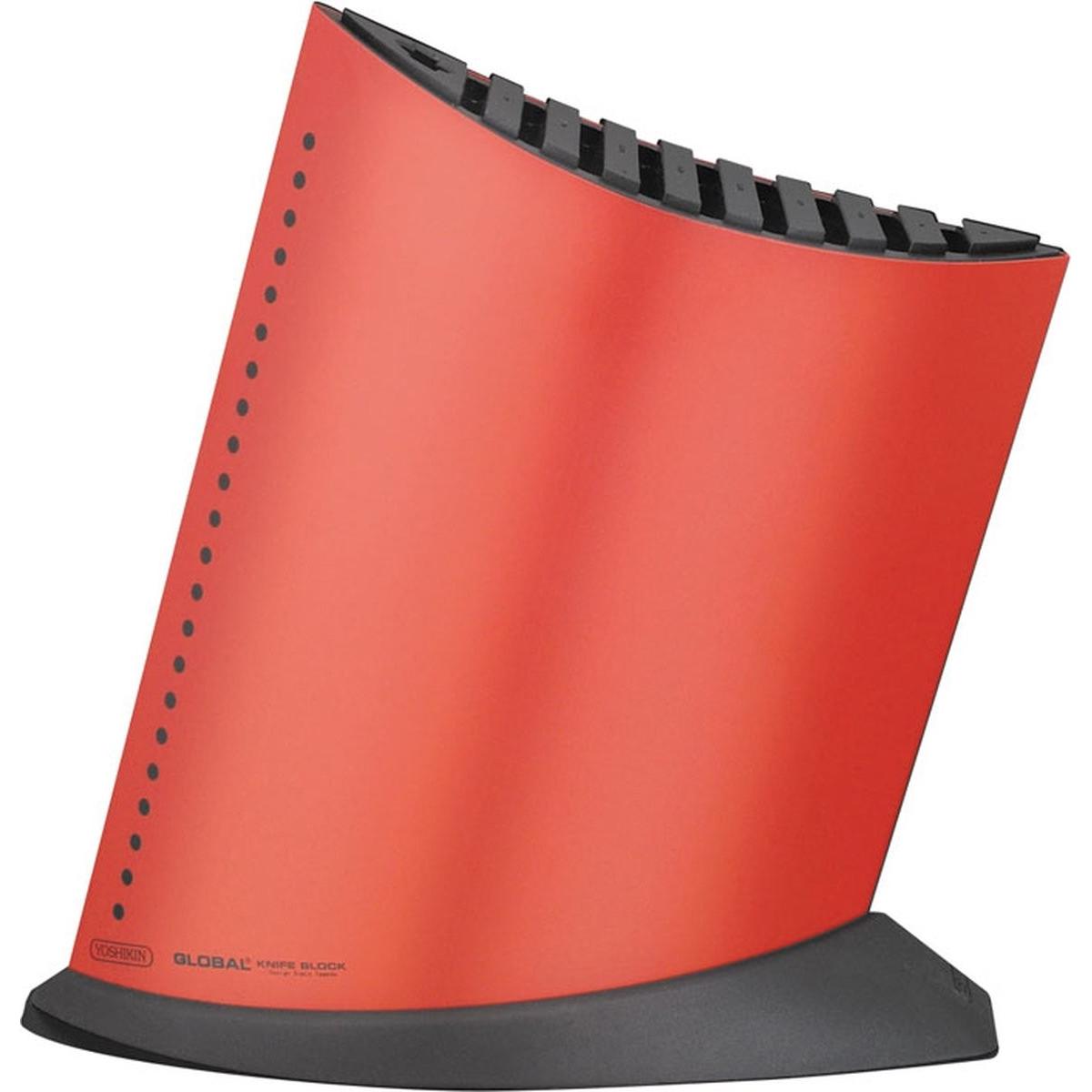 Global Globaler Schiffsformmesserblock für 9 Messer aus Kunststoffrot (GKB-52/Cr) (GKB52CR)