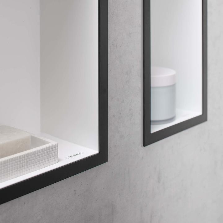 Actual product image hansgrohe HG wall niche XtraStoris Individual matt white 300x150x100mm design frame pol.