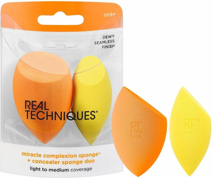 Actual product image Real Techniques Miracle Complexion Sponge and Concealer Sponge Duo Makeup Blending Sponges