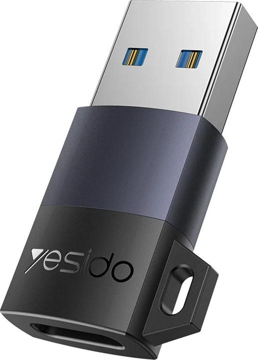 Yesido - OTG Adapter (GS34) - USB3.0 Male to Type-C Female, 18W, Aluminum Alloy - Grey (USB 3.0, 18 W)