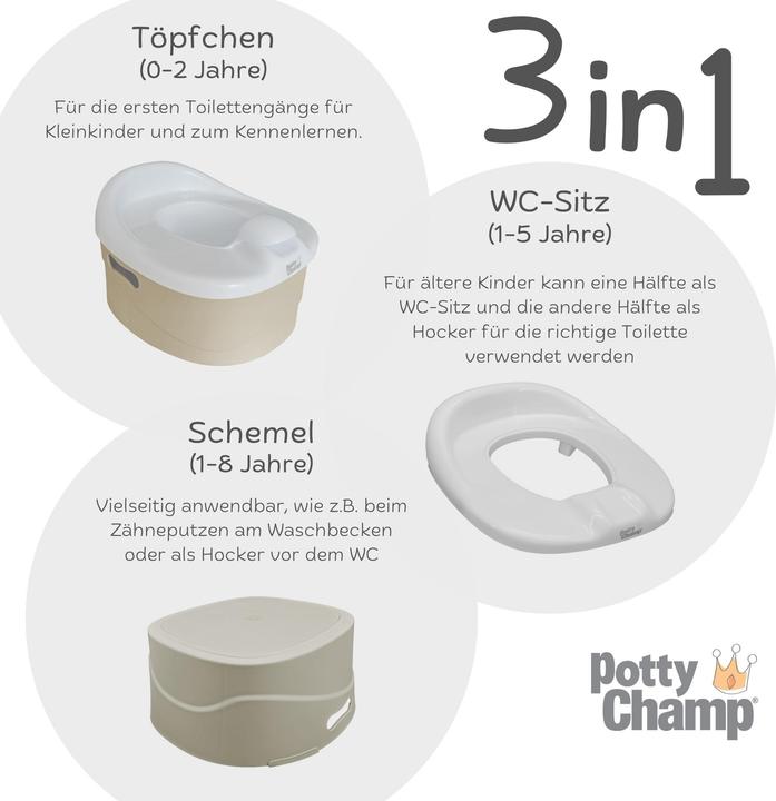 Produktbild Diaper Champ PottyChamp - 3in1 - Töpfchen, WC-Sitz & Schemel