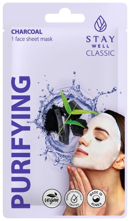 Actual product image Stay Well Classic sheet mask - CHARCOAL Purifying