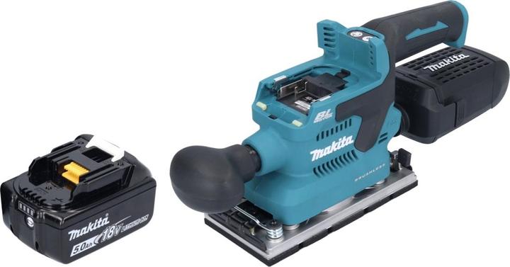 Produktbild Makita DBO 382 T1 Akku Schwingschleifer 18 V 93 x 185 mm Brushless + 1x Akku 5,0 Ah - ohne (Schwingschleifer, 200 W)