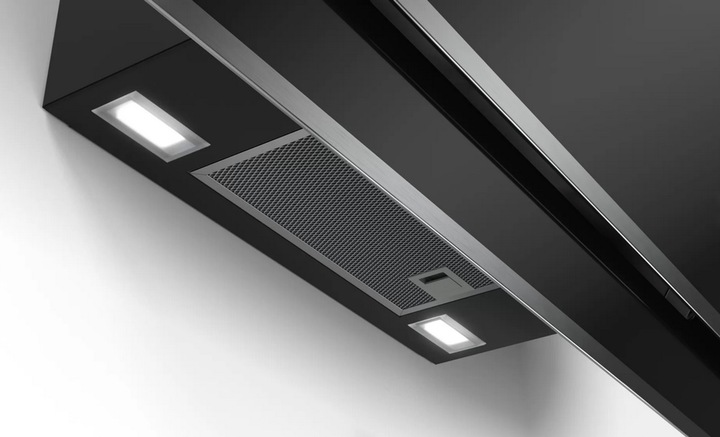 Immagine prodotto Bosch Hausgeräte Serie 4 da parete 90 cm in vetro trasparente stampato nero DWK97IM60 (Cappuccio)