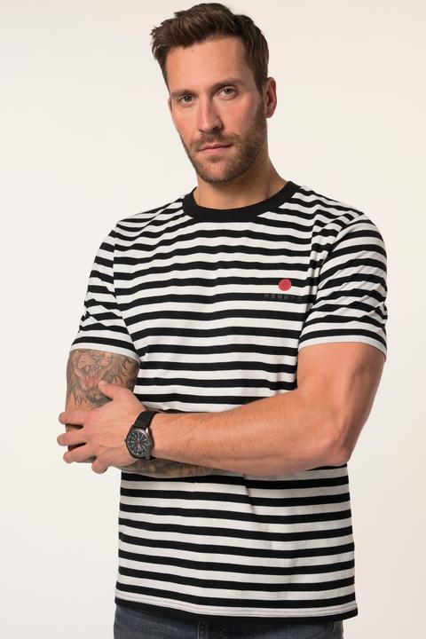 Image du produit JP1880 T-shirt JP 1880 à rayures, manches courtes et imprimé sur le devant - jusqu'au 8 XL (6XL)