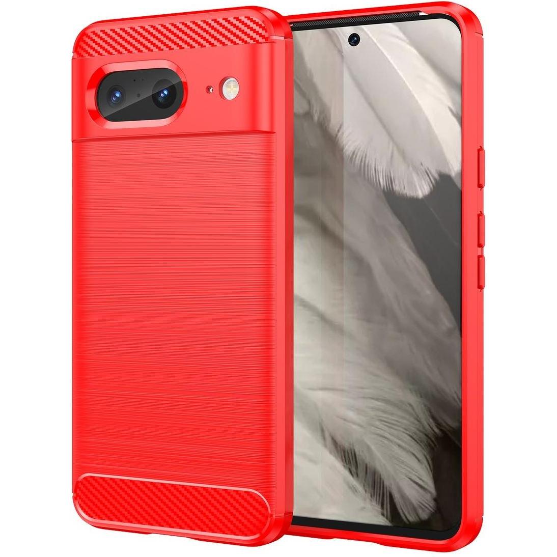 König Design Hülle Handy Schutz für Google Pixel 8 Case Cover Carbon Tasche Bumper Etuis Neu (Google Pixel 8), Smartphon...