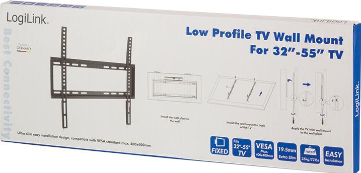 Image du produit LogiLink Support mural pour TV (Mur, 55", 35 kg)
