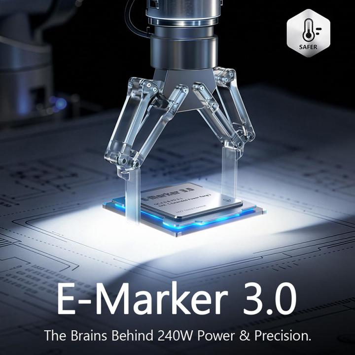 Produktbild Lisen - Data Cable (YL0123070023) - Type-C to Type-C, 240W, Nylon-Braided - Black (2 m, 240 W)