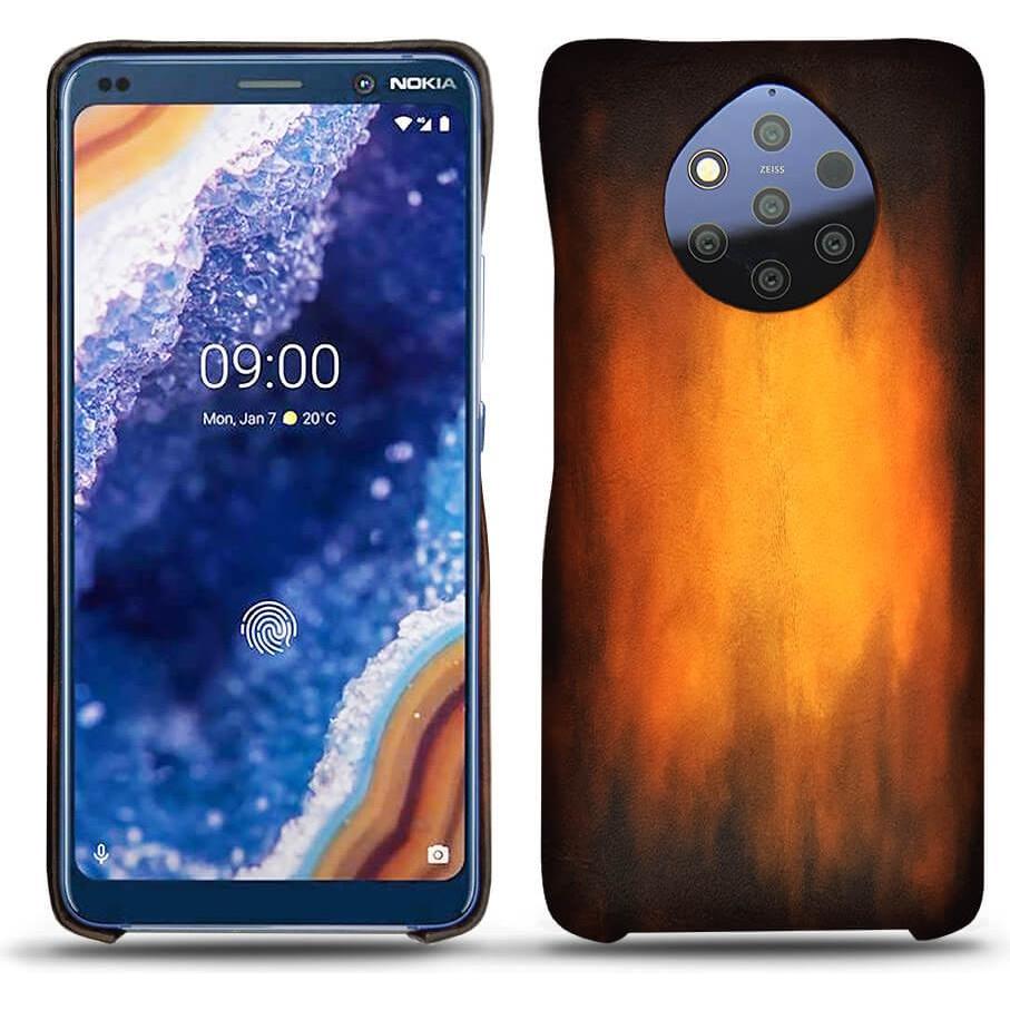 Noreve Lederschutzhülle (Nokia 9 PureView), Smartphone Hülle, Violett