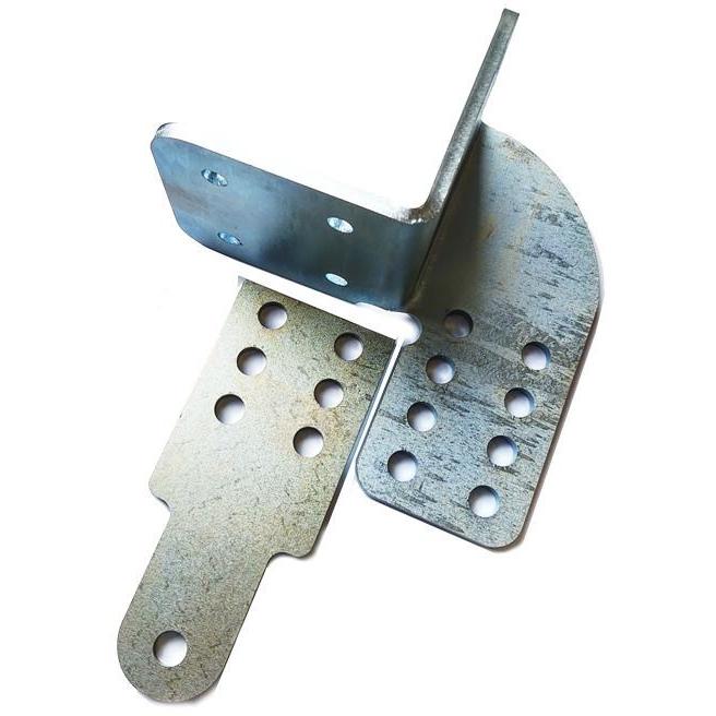 FAAC, Recinto da giardino, Drehtorantriebshalterung nach aussen öffnend - LINKS - abgewinkelte Montage am Pfosten