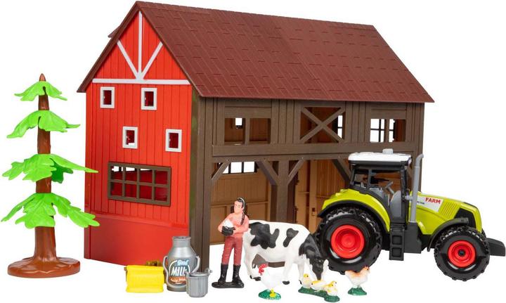 Actual product image Toi-Toys Ackersville Bauernhof mit Traktor, Licht und Sound-Spielset, 12-tlg.