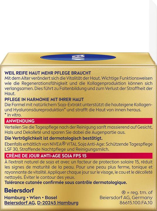 Actual product image NIVEA Vital Soja (50 ml, 24h cream, SPF 15)