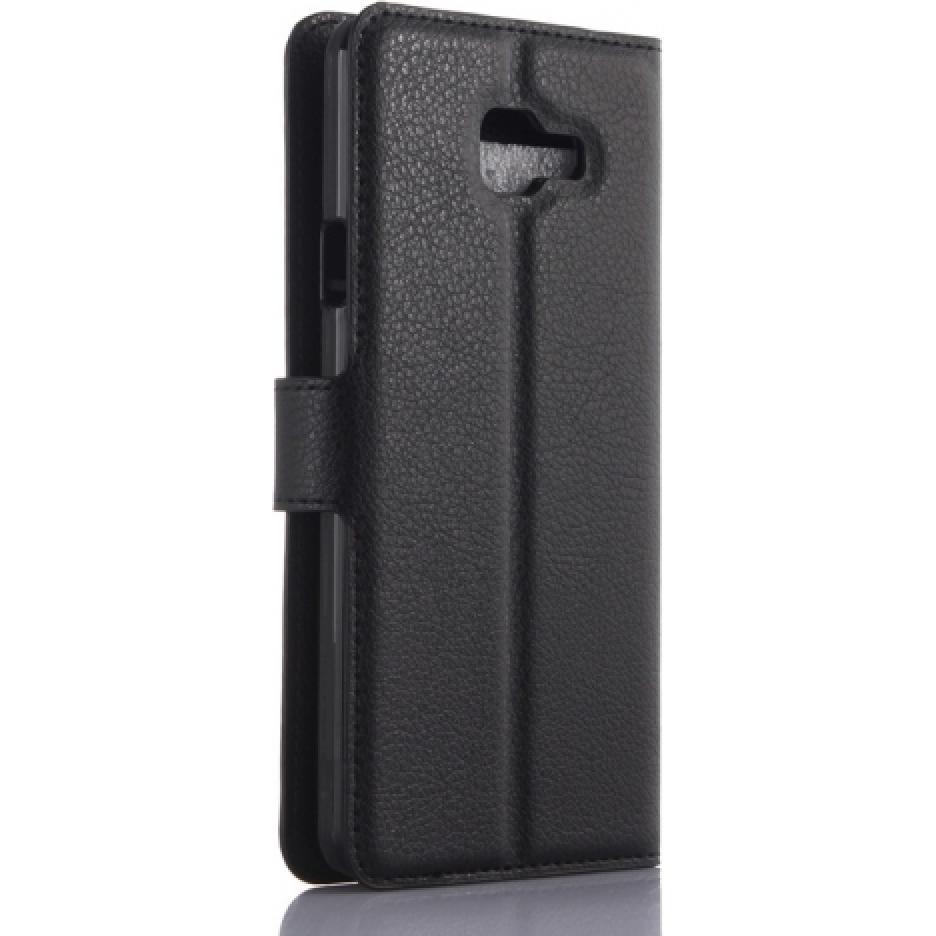 Thumbnail - Screenguard Samsung Galaxy C7 Leather Guard Lederhülle (Samsung Galaxy C7), Smartphone Hülle, Schwarz