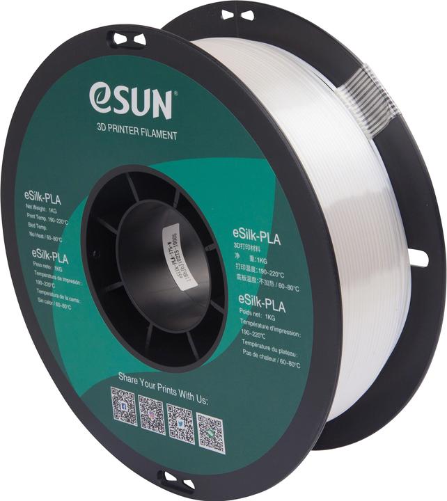 Productafbeelding eSUN EPLA-SILK 1,75mm WIT 1kg 3D FILAMENT (PLA, 1.75 mm, 1000 g, Wit)