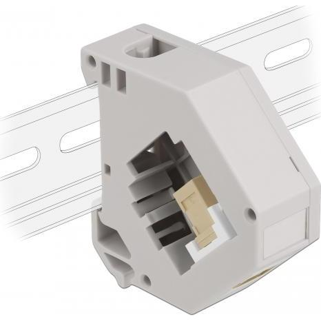 Delock Hutschienenadapter mit Keystone SC Simplex Buchse zu SC Simplex Buchse beige, Elektronikkabel + Stecker, Grau