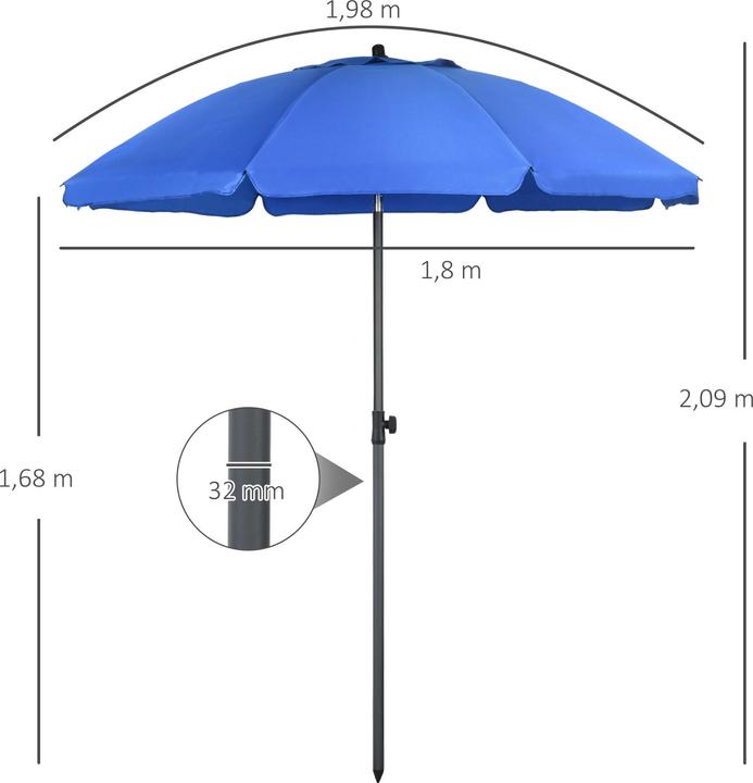 Actual product image Outsunny Parasol (1.80 m)