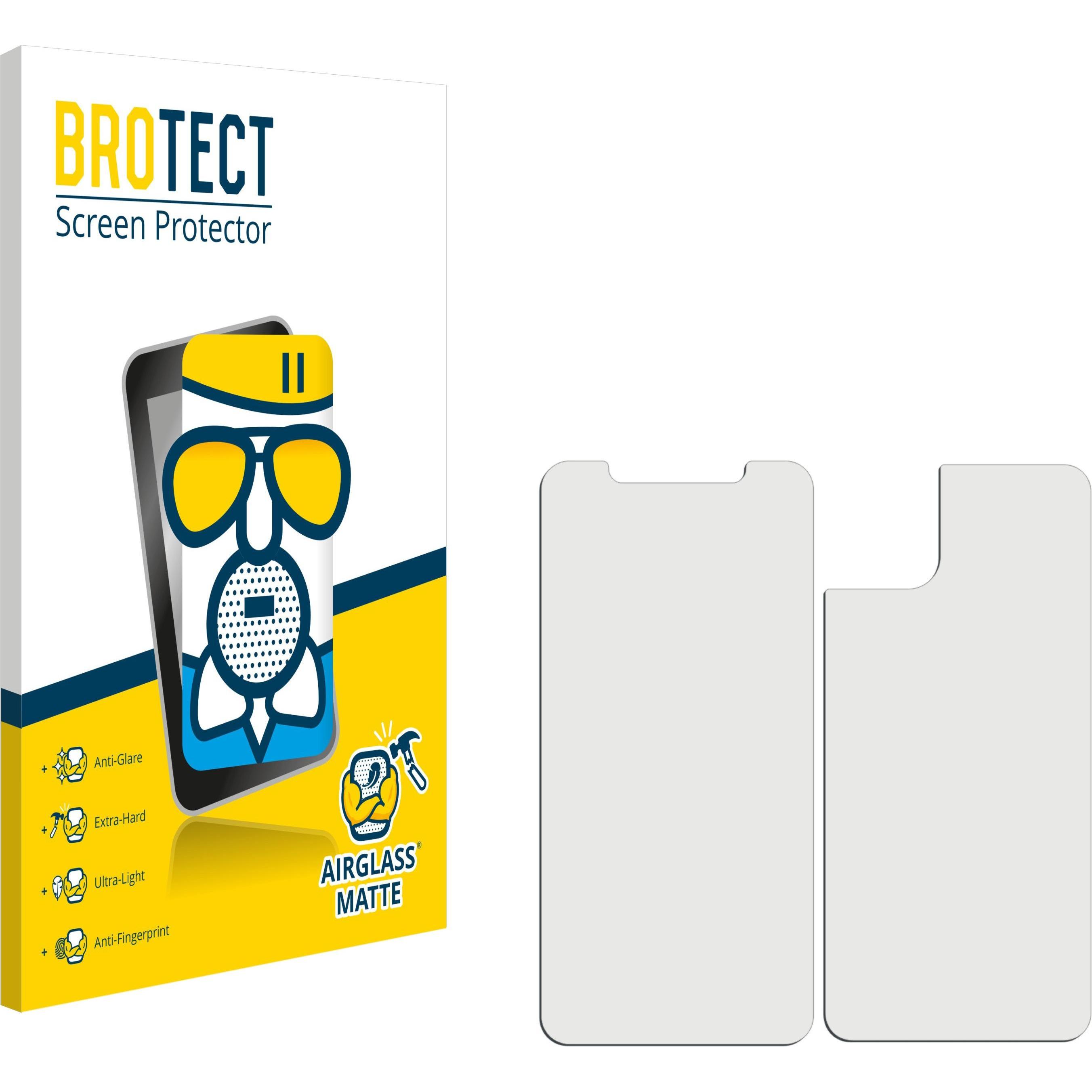 BROTECT AirGlass Panzerglasfolie Matt (1 Stück, Apple iPhone 11 Pro Max), Smartphone Schutzfolie, Grau