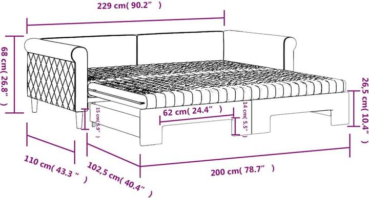 Produktbild vidaXL ausziehbares Tagesbett