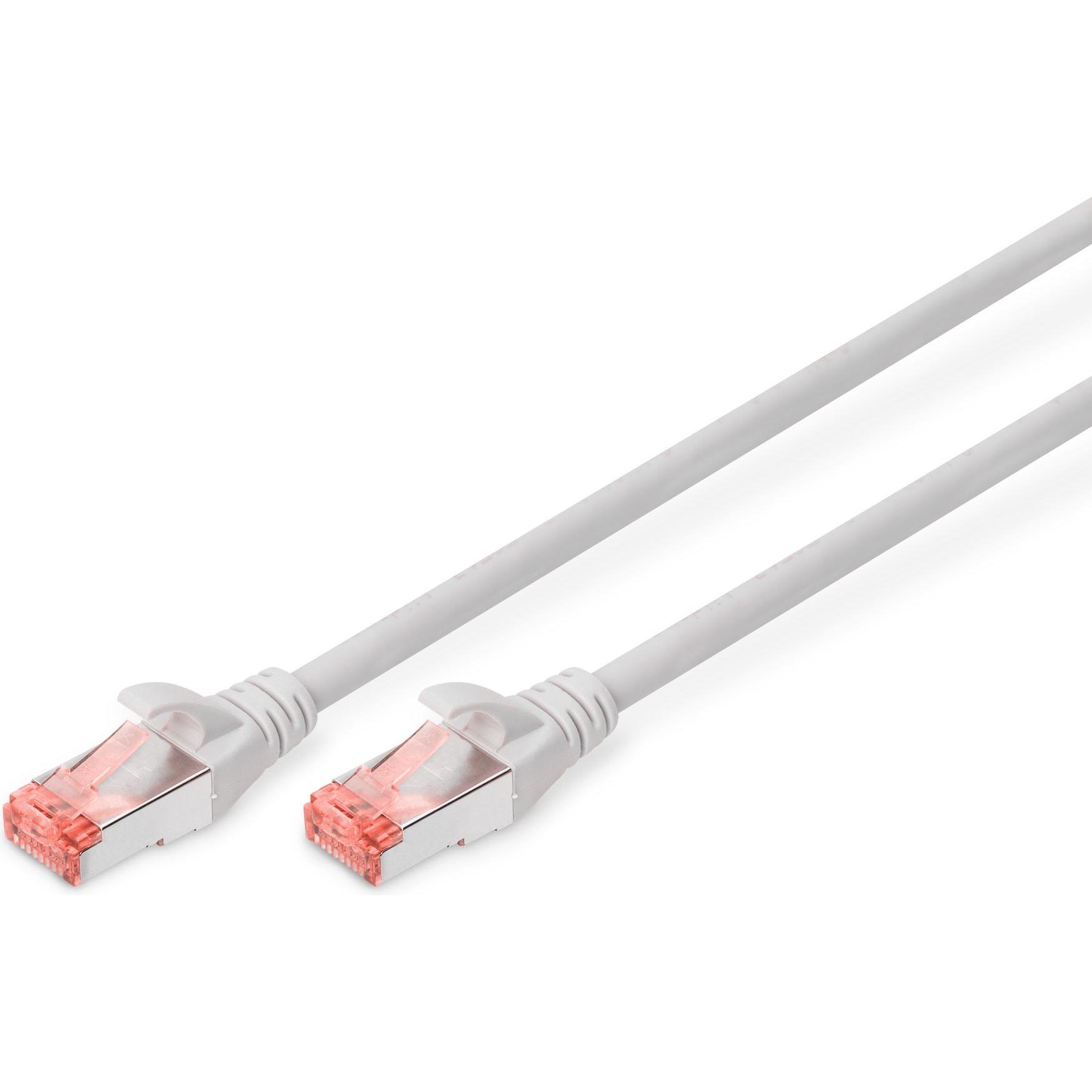 Digitus CAT 6 S-FTP Patchkabel Cu LSZH AWG 27/7 Länge 0,25 m Farbe Grau (S/FTP, CAT6, 0.25 m), Netzwerkkabel