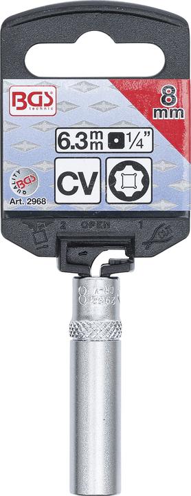 Actual product image BGS Socket, Super Lock, deep | 6.3 mm (1/4") Drive | 8 mm (8 mm)