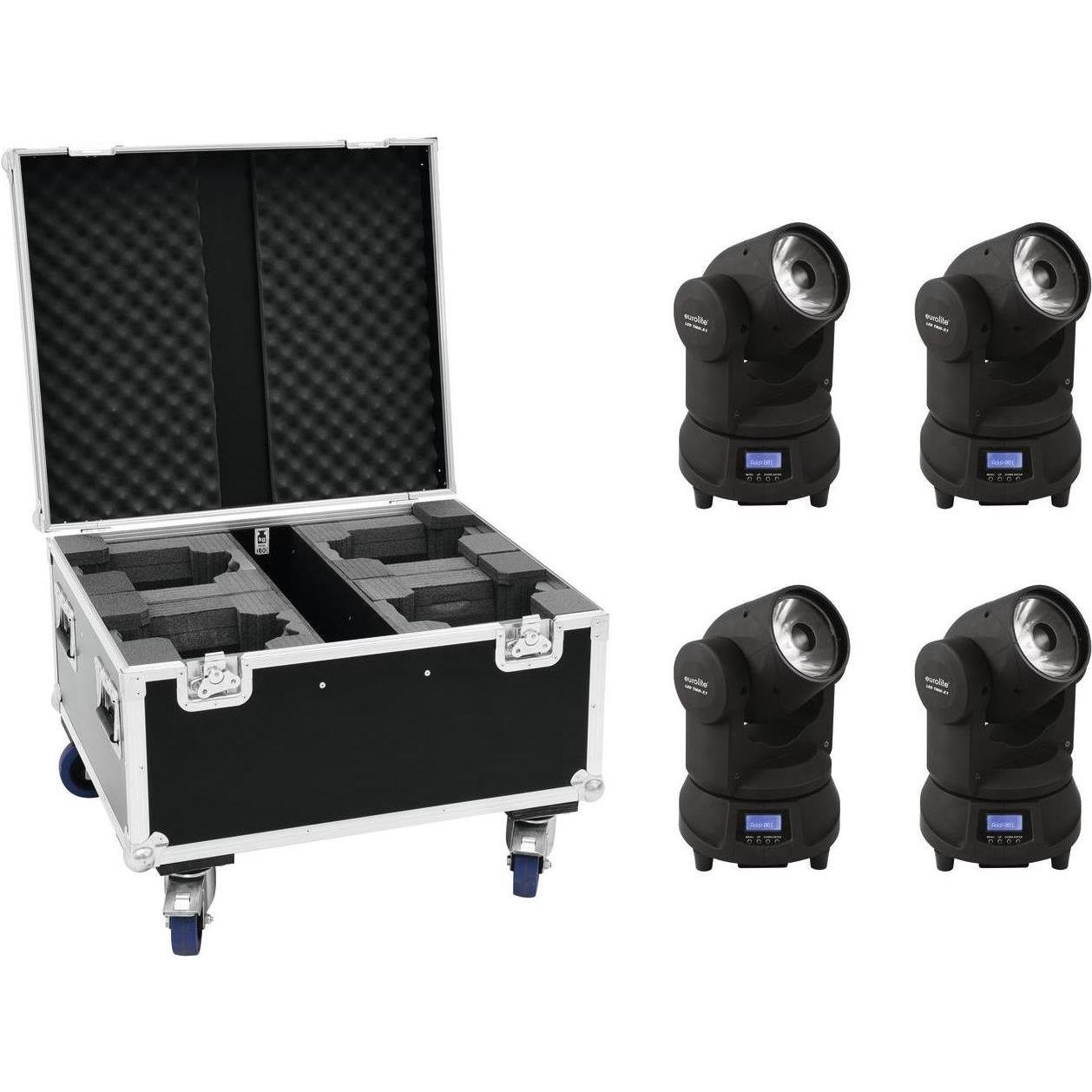 Eurolite Set 4x LED TMH-X1 Moving-Head Beam + Case, Faro