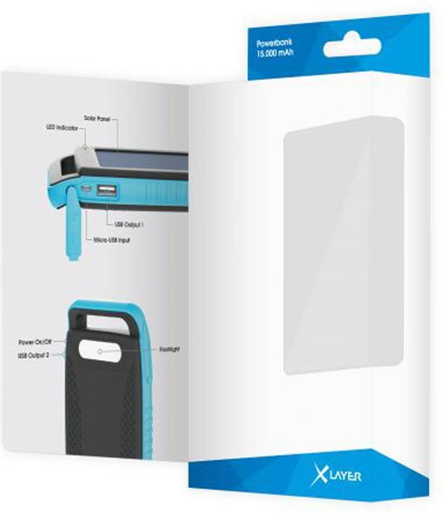 Produktbild Xlayer Solarlader Powerbank (15000 mAh, 5 W, 55.50 Wh)