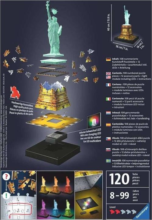 Immagine prodotto Ravensburger Statua della Libertà con luce (108 pezzi)