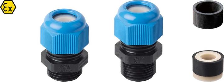 Actual product image Jacob Forskruning Exe II M25x1,5 kabel Ø 8-17,5 mm IP66 polyamid blå RAL 5015