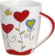 Beanarella Tasse, design coeur, en porcelaine, Design 2 (300 ml)