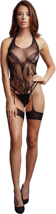 Actual product image Le Désir Crotchless Rhinestone Holder Teddy (One size)