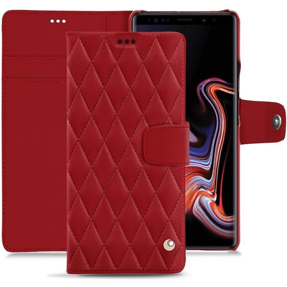Noreve Lederschutzhülle Wallet (Samsung Galaxy Note 9), Smartphone Hülle, Rot