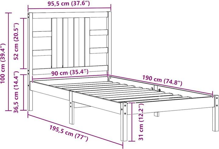 Produktbild vidaXL Mahala (90 x 190 cm)