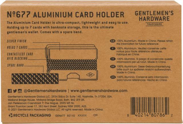 Immagine prodotto Gentlemen's Hardware Portacarte in metallo argentato