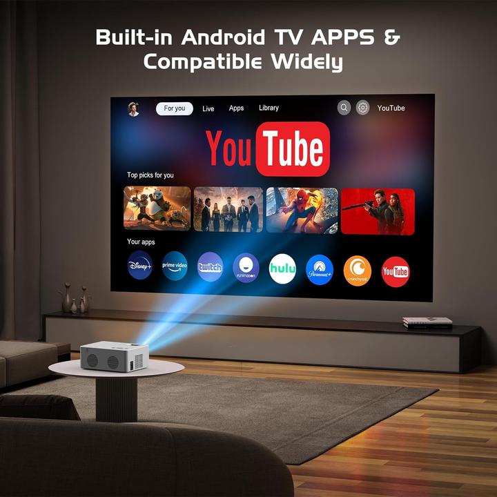 Immagine prodotto Akatuo Smart Bluetooth Projektor mit Android OS (Full HD)