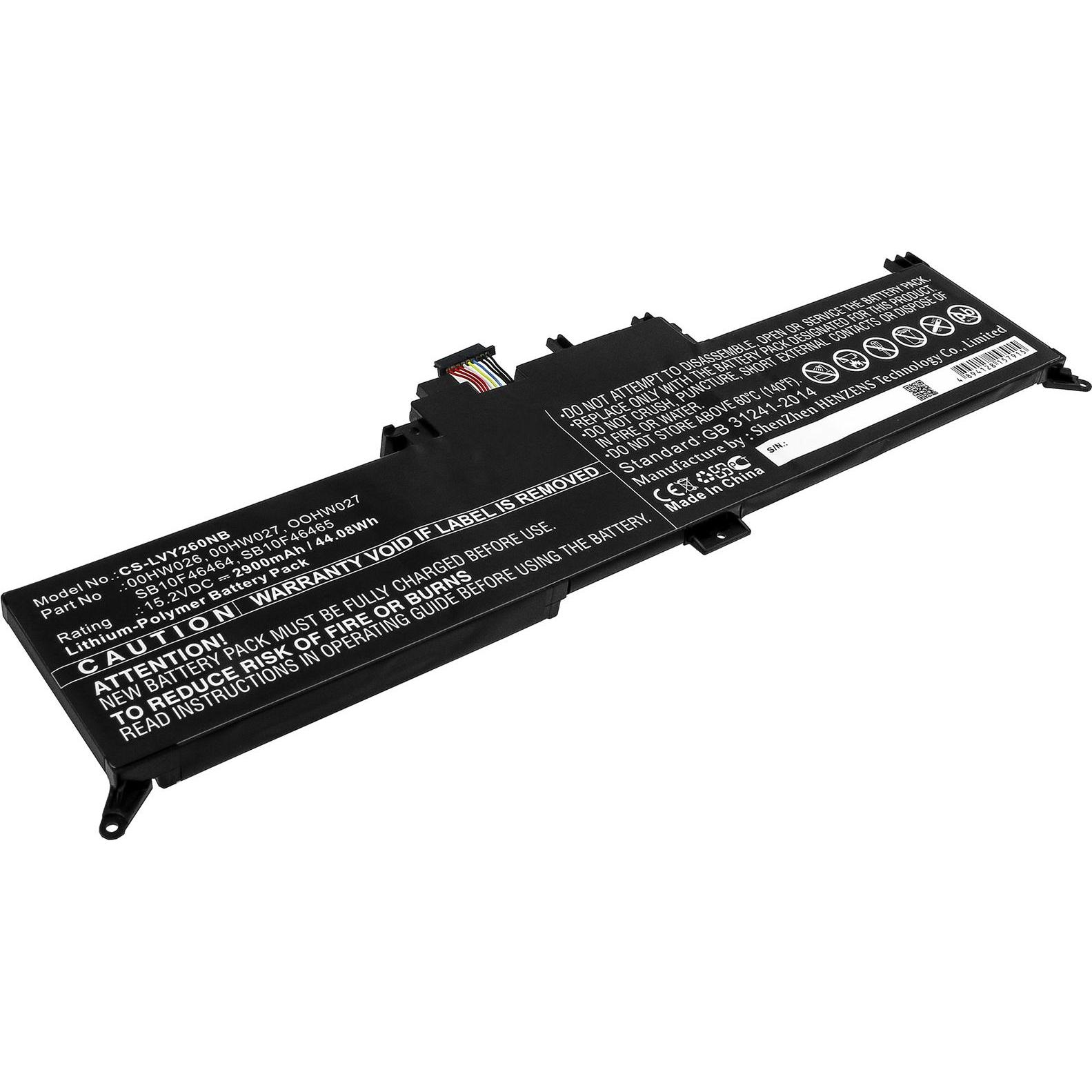 AGI Akku kompatibel mit Lenovo ThinkPad Yoga 260(20FE-0011AU) (2900 mAh), Notebook Akku, Schwarz