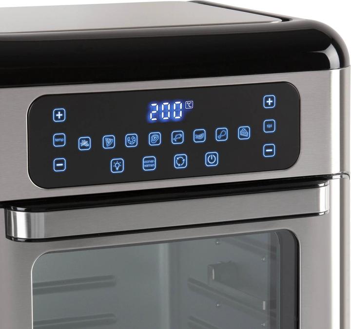 Productafbeelding Inventum GF1200HLD - Airfryer oven - Heteluchtfriteuse met roterende mand - Inhoud 12 liter - Zwart/RVS