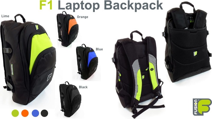 Actual product image Fusion F1 Laptop Backpack Bag Black/Orange (Electric guitar)
