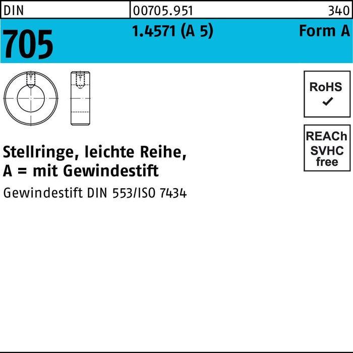 Etichetta energetica Collare DIN 705 con vite di fissaggio A 30 x 45 x 16 A 5 serie leggera
