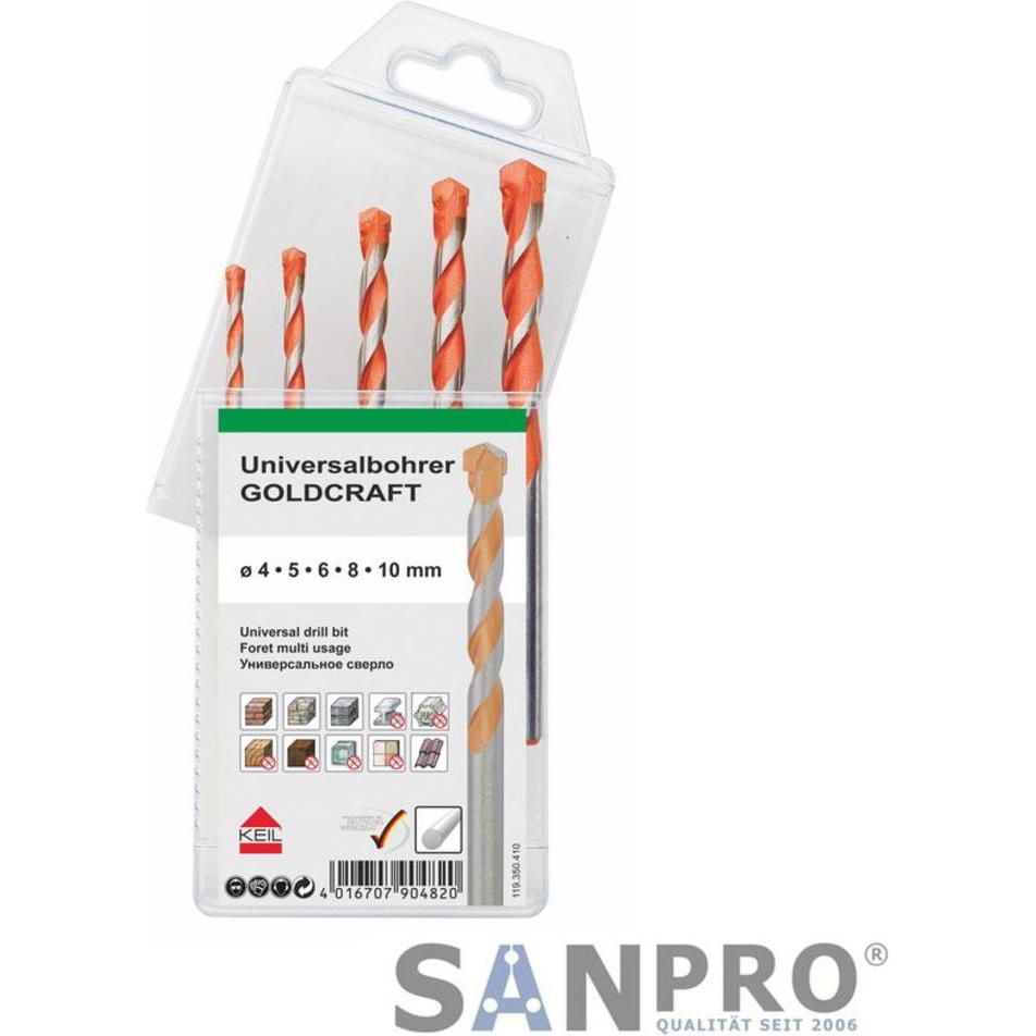 Thumbnail - Heller, Bohrereinsatz, Keil Goldcraft Universal-Bohrer-Satz/Set 4x75 - 5x80 - 6x100 - 8x120 - 10x120 (10 Millimeter)