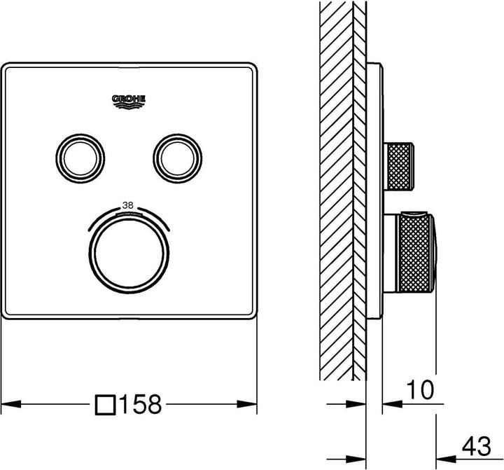 Actual product image Grohe Grohtherm SmartControl thermostat