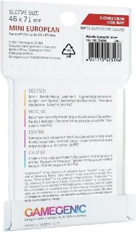 Produktbild Gamegenic GGS10065 - MATTE Mini Europäische Grösse Boardgame Hüllen 46 x 71 mm - Transparet
