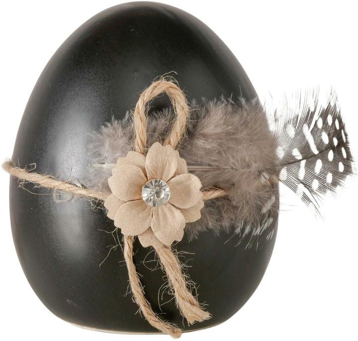 Boltze Home Aufsteller Ei Blackie 1 Stück, Schwarz (1x)