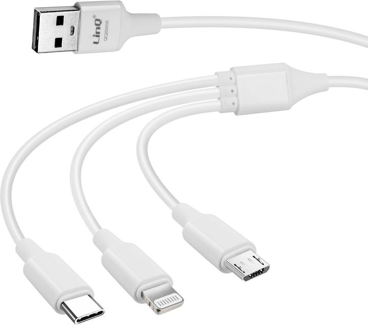 Image du produit LinQ Câble USB 3 en 1, USB-C / Lightning / Micro-USB (1.20 m, USB 3.2 Gen 1)