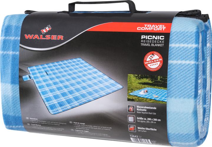Produktbild Walser Reisedecke mit Alurückseite, wasserdichte Picknickdecke wärmeisolierte 200x200cm